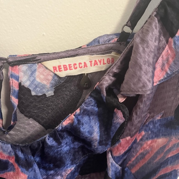 Rebecca Taylor Floral Silk Camisole with Ruffle Details, Size 4 - Picture 8 of 14